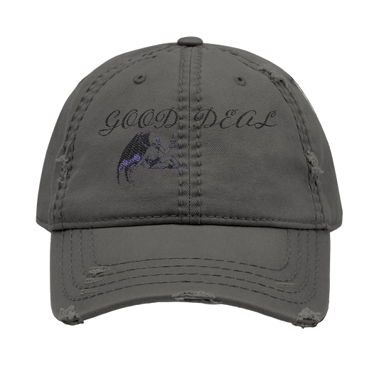 "GOOD" DEAL? Distressed Embroidered Hat
