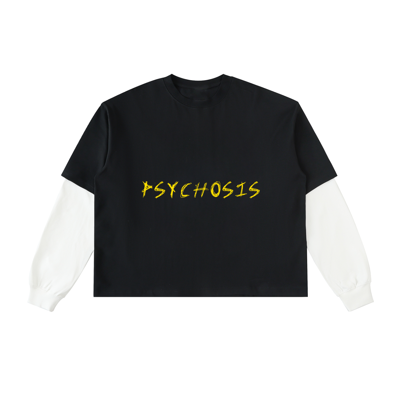 "PSYCHOSIS" Layered Sleeve Tee
