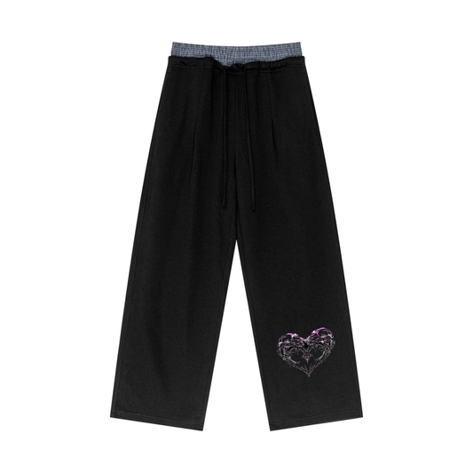"Trapped Out" Plaid Contrast Waist Pants