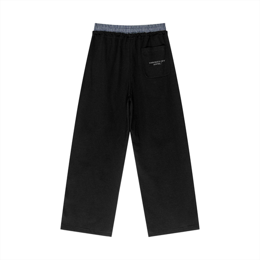 "Trapped Out" Plaid Contrast Waist Pants
